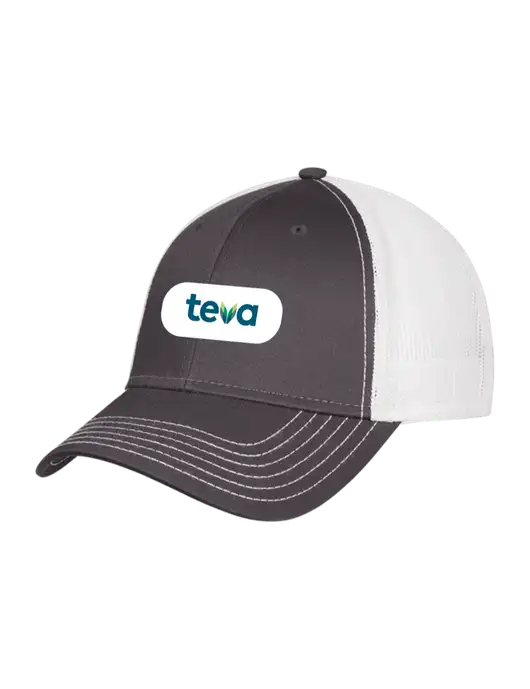 Dark Grey/White Mesh Trucker Cap Snap Back w/Teva Logo