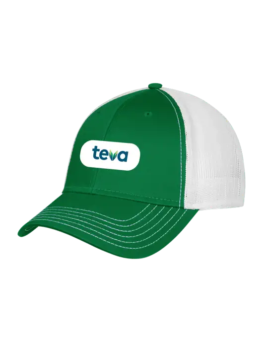 Kelly & White Mesh Trucker Cap Snap Back w/Teva Logo