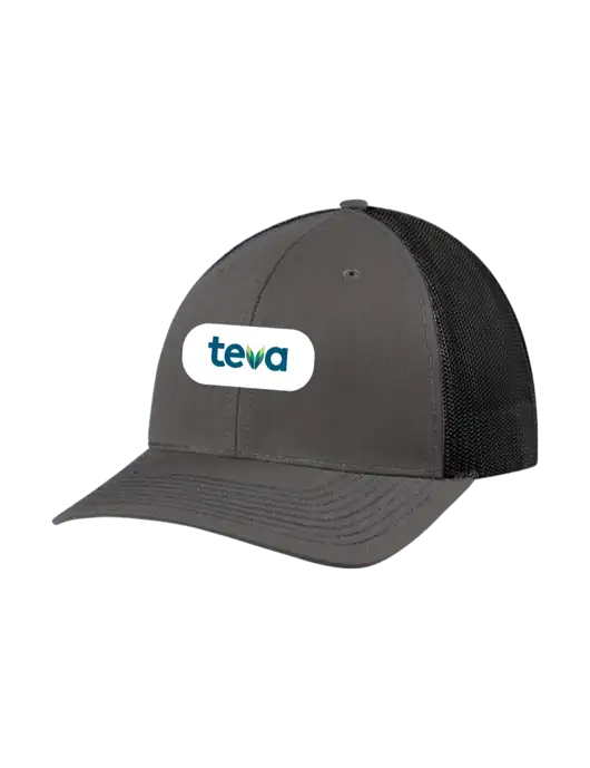 Richardson Adjustable Snapback Original 112 Trucker Cap Dark Grey w/Black Mesh w/Teva Logo