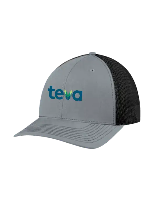 Richardson Adjustable Snapback Original 112 Trucker Cap Heather Grey w/Black Mesh w/Teva Logo