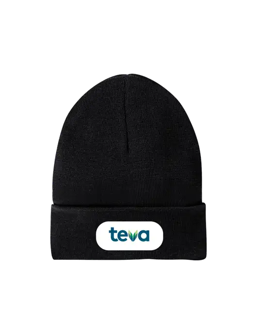 Recycled Black Beanie w/Teva Logo
