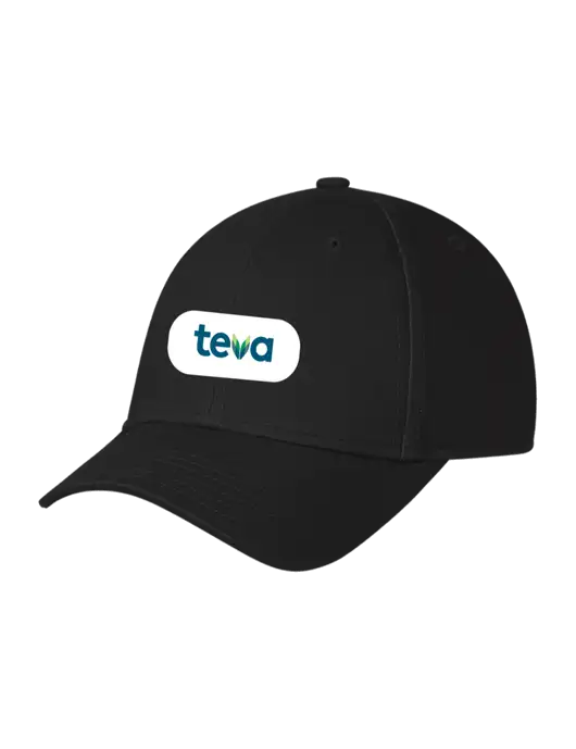 Black Structured Cap Hook & Loop w/Teva Logo