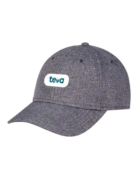 Heather Charcoal Structured Linen Look Cap Hook & Loop w/Teva Logo