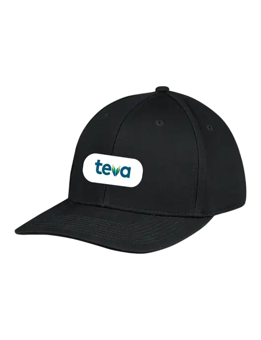 Premium Modern Structured Twill Black Snapback Cap w/Teva Logo