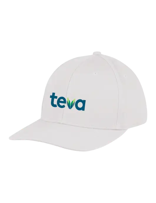 Premium Modern Structured Twill White Snapback Cap w/Teva Logo