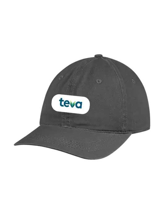 Garment Washed Unstructured Twill Charcoal Cap w/Teva Logo