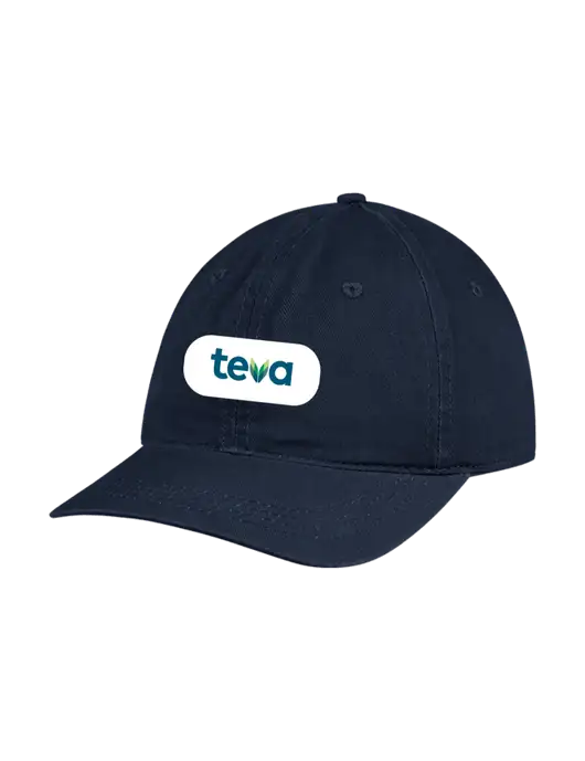 Garment Washed Unstructured Twill Navy Cap w/Teva Logo