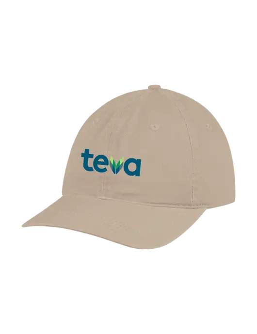 Garment Washed Unstructured Twill Tan Cap w/Teva Logo