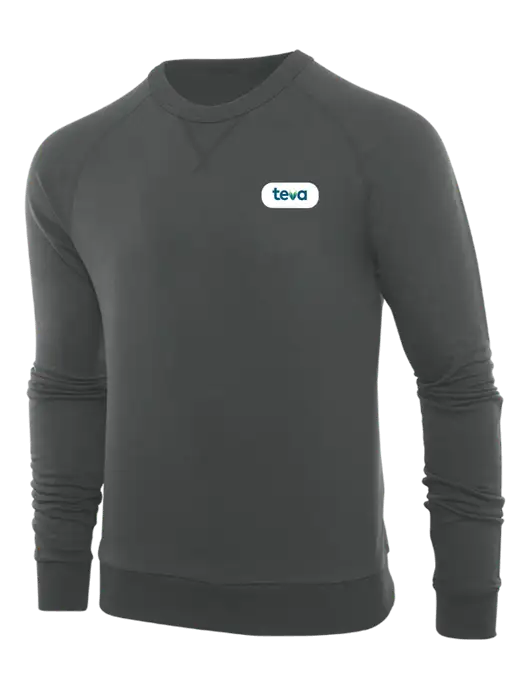 Allmade Charcoal Grey Organic French Terry Crewneck Sweatshirt w/Teva Logo