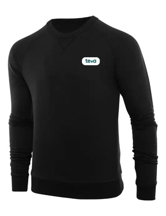 Allmade Deep Black Organic French Terry Crewneck Sweatshirt w/Teva Logo