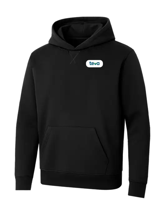 Allmade Deep Black Organic French Terry Pullover Hoodie w/Teva Logo