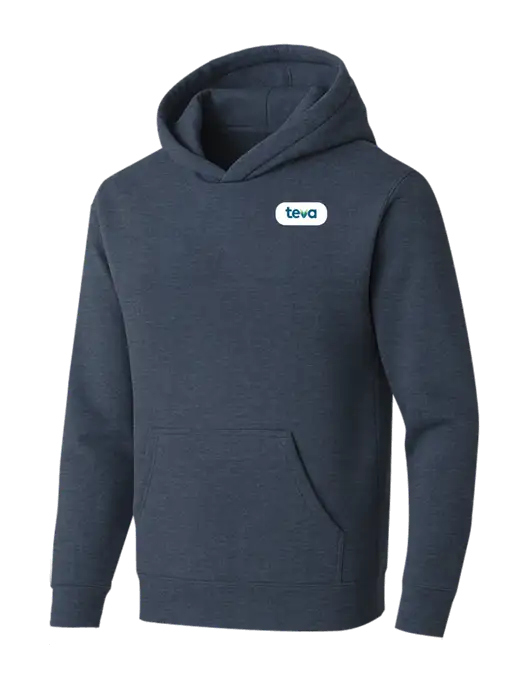 BELLA+CANVAS Heather Navy Sponge Fleece Pullover Hoodie w/Teva Logo