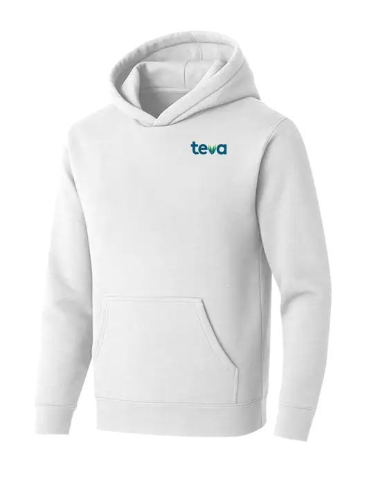 BELLA+CANVAS Heathered White Sponge Fleece Pullover Hoodie w/Teva Logo