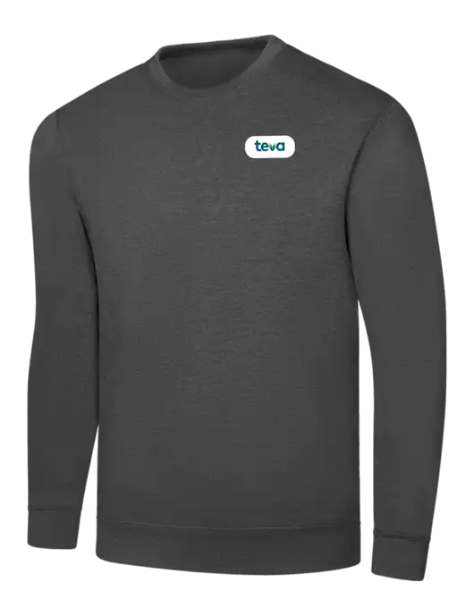 Charcoal 7.8 oz Ring Spun Crew Sweatshirt w/Teva Logo