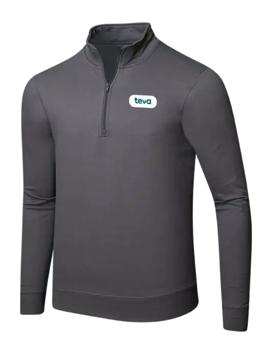Charcoal 8.5 oz Ring Spun 1/4 Zip Pullover Sweatshirt w/Teva Logo