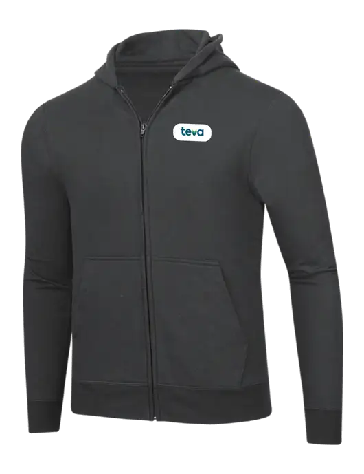 Charcoal 8.5 oz Ring Spun Zip Hooded Sweatshirt w/Teva Logo