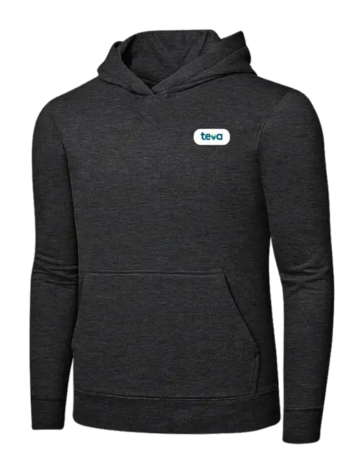 Dark Heather Grey 7.8 oz Ring Spun Hooded Sweatshirt w/Teva Logo