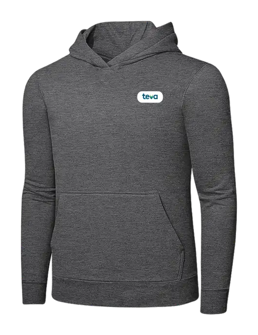 Graphite Heather 7.8. oz Ring Spun Hooded Sweatshirt w/Teva Logo