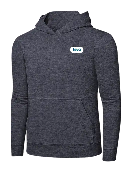 Heather Navy 7.8 oz Ring Spun Hooded Sweatshirt w/Teva Logo