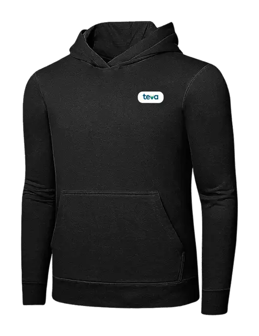 Jet Black 7.8 oz Ring Spun Hooded Sweatshirt w/Teva Logo