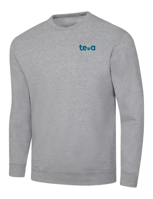 Light Grey Heather 7.8 oz Ring Spun Crew Sweatshirt w/Teva Logo