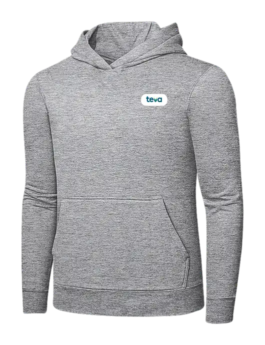 Light Grey Heather 7.8 oz Ring Spun Hooded Sweatshirt w/Teva Logo