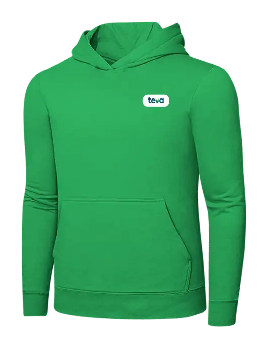 Light Kelly Green 7.8 oz Ring Spun Hooded Sweatshirt w/Teva Logo