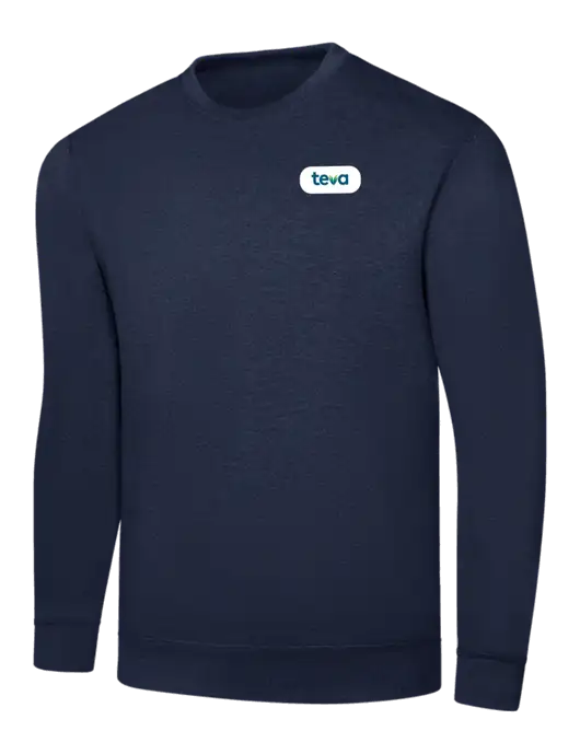 Navy 7.8 oz Ring Spun Crew Sweatshirt w/Teva Logo