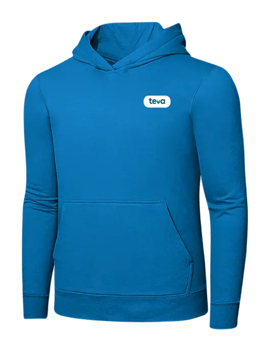 Medium Dark Sapphire 7.8 oz Ring Spun Hooded Sweatshirt w/Teva Logo