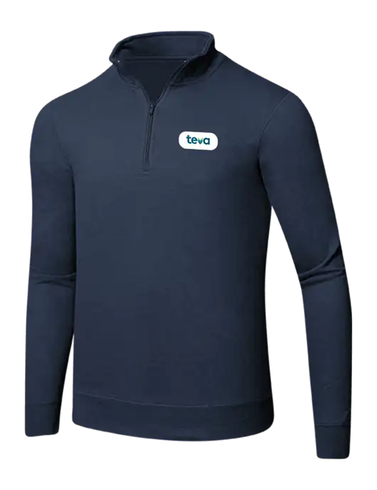 Team Navy 8.5 oz Ring Spun 1/4 Zip Pullover Sweatshirt w/Teva Logo