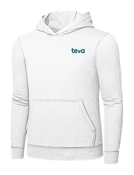 White 7.8 oz Ring Spun Hooded Sweatshirt w/Teva Logo