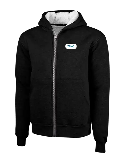 Cornerstone Black Heavyweight Sherpa Lined Hooded Fleece Jacket w/Teva Logo