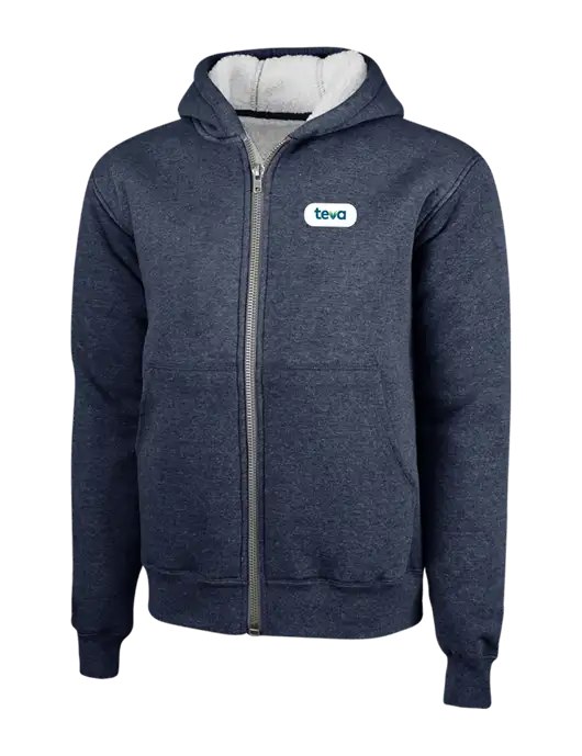 Cornerstone Navy Heavyweight Sherpa Lined Hooded Fleece Jacket w/Teva Logo