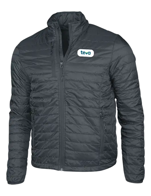 Dark Grey Puffy Packable Jacket w/Teva Logo