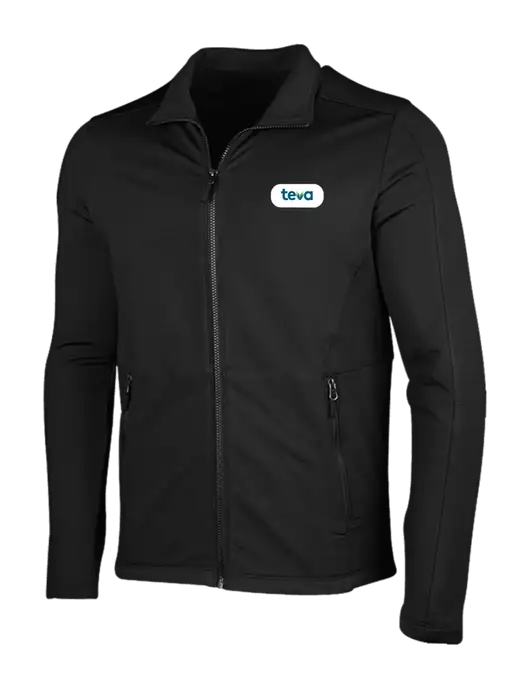 Deep Black Grid Fleece Jacket w/Teva Logo