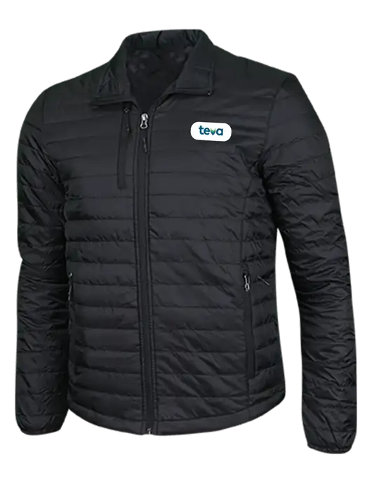 Deep Black Puffy Packable Jacket w/Teva Logo