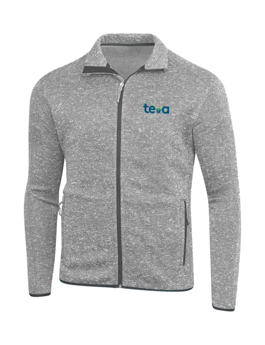 Grey Heather Sweater Fleece Jacket w/Teva Logo