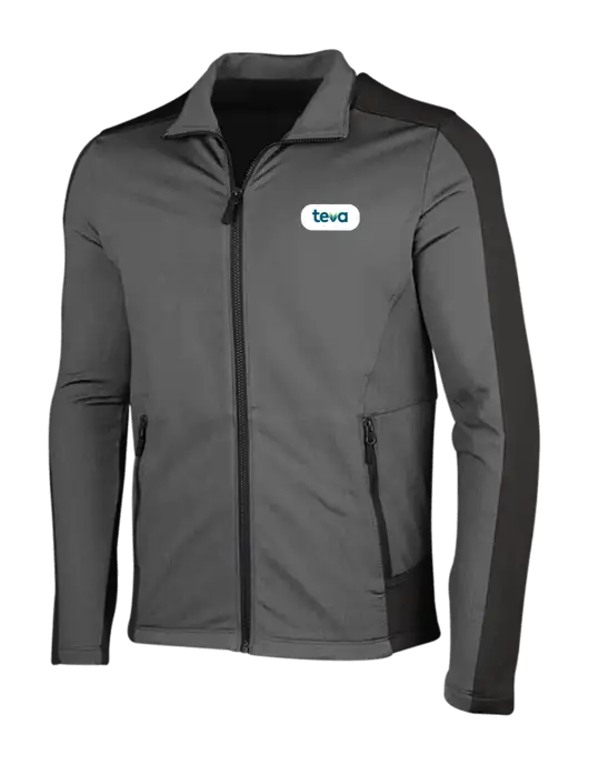 Medium Grey Heather Grid Fleece Jacket w/Teva Logo
