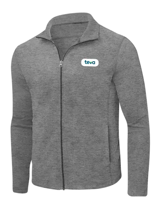 Medium Grey Heather Microfleece Full-Zip Jacket w/Teva Logo