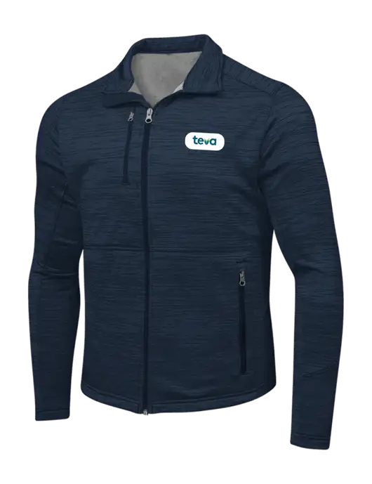 Navy Digi Stripe Fleece Jacket w/Teva Logo