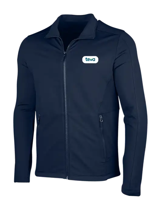 Navy Grid Fleece Jacket w/Teva Logo