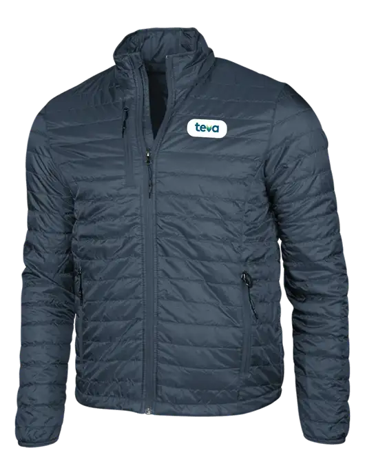 Navy Puffy Packable Jacket w/Teva Logo