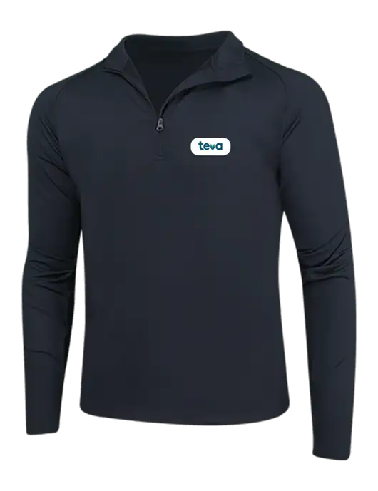 Black Sport Wick Stretch 1/4 Zip Pullover w/Teva Logo