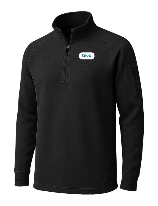 Black Tech Fleece 1/4 Zip Pullover w/Teva Logo