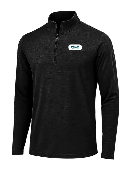 Black Triad Solid Posicharge Tri-Blend Wicking 1/4 Zip Pullover w/Teva Logo
