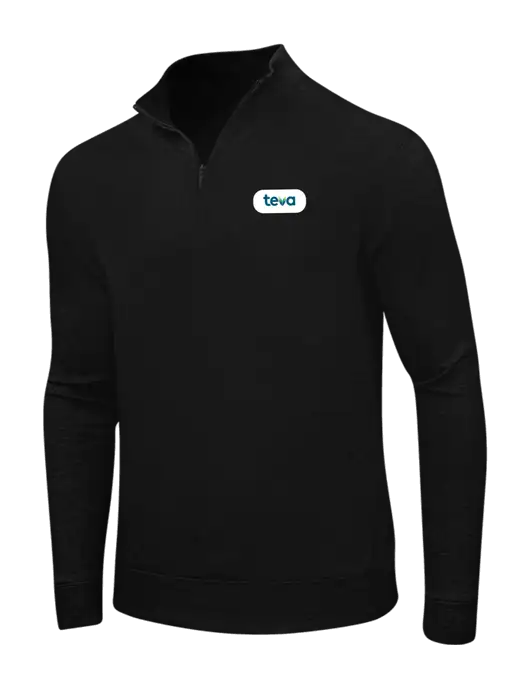 Deep Black/Charcoal Heather Interlock 1/4 Zip w/Teva Logo