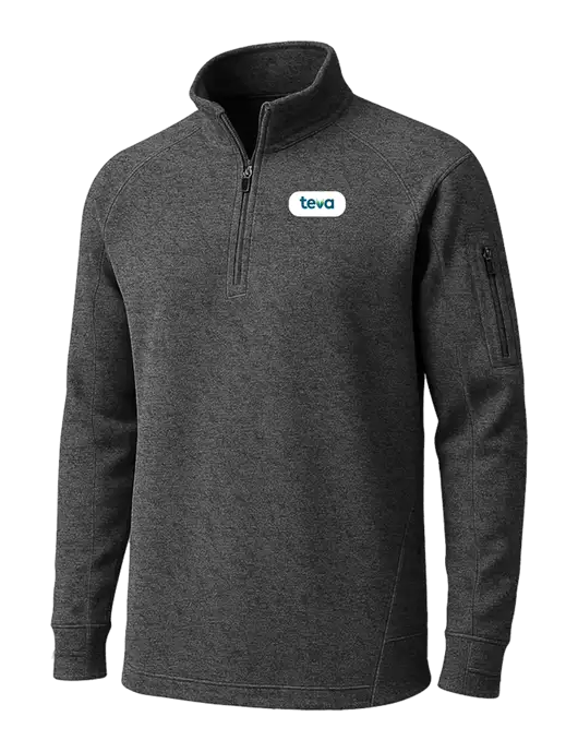 Graphite Heather Tech Fleece 1/4 Zip Pullover w/Teva Logo