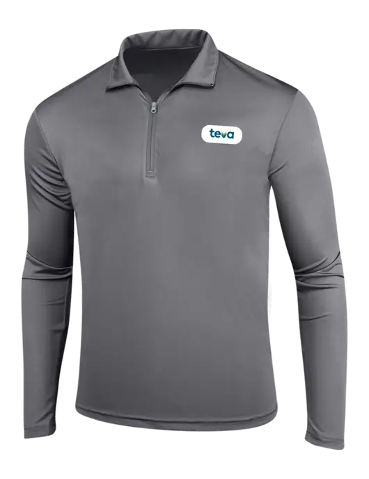 Medium Grey PosiCharge Competitor 1/4 Zip Pullover w/Teva Logo