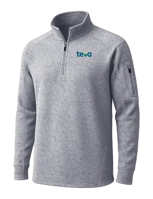 Grey Heather Tech Fleece 1/4 Zip Pullover w/Teva Logo