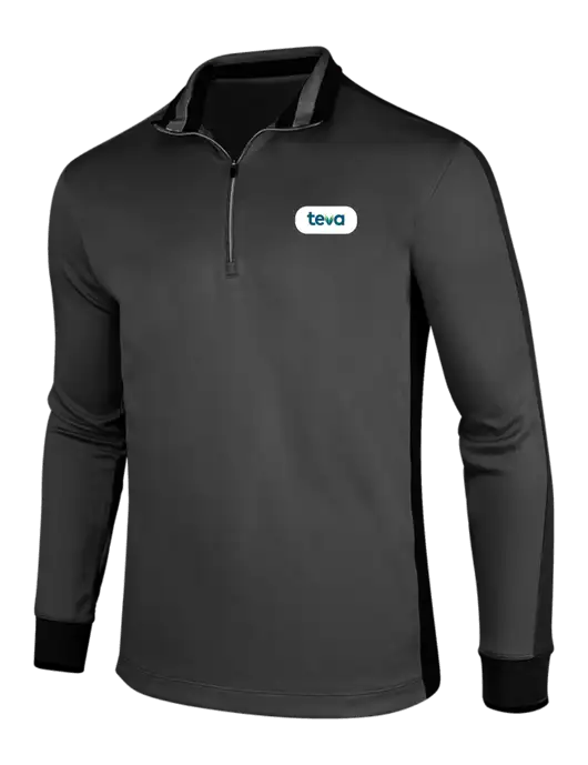 NIKE Anthracite Heather/Black Dry-Fit 1/2 Zip Cover-Up w/Teva Logo